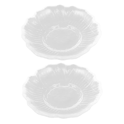 SOLUSTRE 2pcs Glass Saucers Tea Coasters Decorative Cup Mats Elegant Table Coasters for Home Office