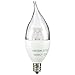 Sunlite CFC/LED/4.5W/E12/CL/DIM/ES/27K LED 2700K 4.5W 40W Replacement 120V Candelabra Base Torpedo Chandelier with Dimmable Energy Star Light Bulb, Warm White