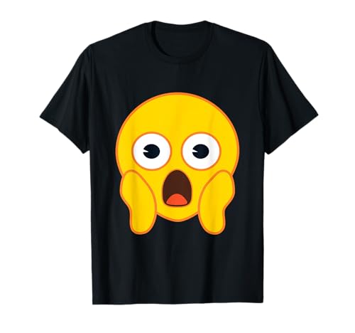 Emoji Officiel Fear Scream Jaune Sourire Visage Halloween T-Shirt