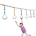 Swing Ninja Ring Indoor Outdoor Backyard PlaySet Fitness Gymnastic Training Equipment, 8 Pack Yellow Hanging Jungle Gym Fist Trapeze Monkey Bars Climbing Ring Ninja Warrior Obstacle Course Attachments