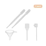 Yeejok Refill Tool Kit for Transfer Perfume, Essential Oils, Make Up, Cologne - 5 Pack - Pump Tool, Mini Funnel, 3ml Pipette, Squeeze Dropper
