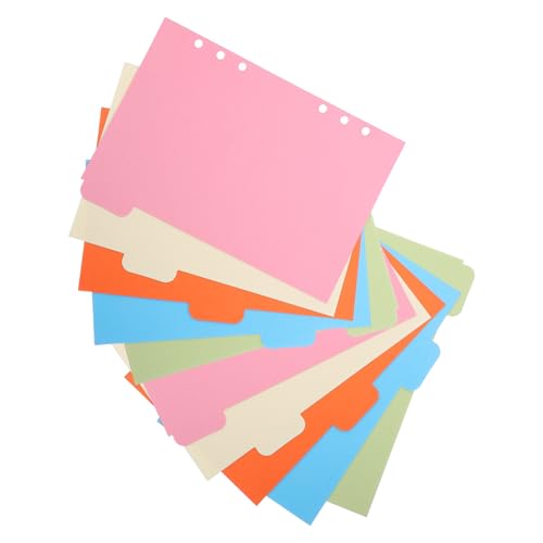 GALPADA 10個入りインデックスタブ付き活頁バインダー仕切り 耐久プラスチック製 科目別類用ノートブック仕切りページ 書類整理 ファイル管