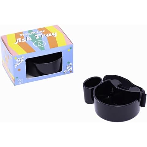 SnowTree - Treehouse Ashtray with Built in Clog Remover & Storage - Cool Ashtray for Indoor or Outdoor Use (Black) Cover