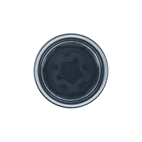 Image of Chrome Steel Wheel Lock Nut Screw Removal Key Anti-Theft Lugnut Socket Compatible for Vw Audi Volkswagen Vehicles (537)