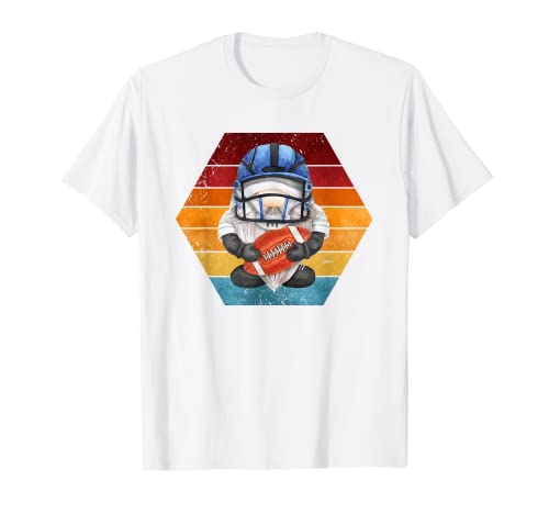 American Football Gnome Vintage Motif For Kids Coach And Dad T-Shirt
