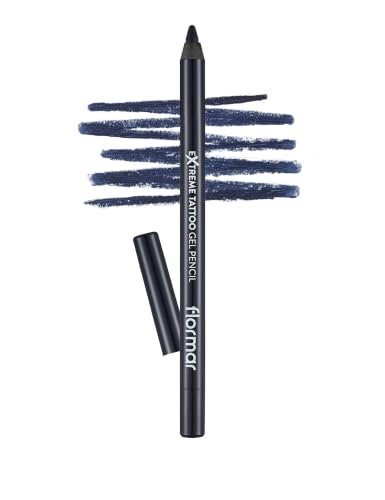 Flormar Extreme Tattoo Gel Pencil – Eyeliner z efektem tatuażu – Intensywnie pigmentowany brokatowy eyeliner w pisaku – Wodoodporny eyeliner w żelu do makijażu oczu – 004 Intense Blue