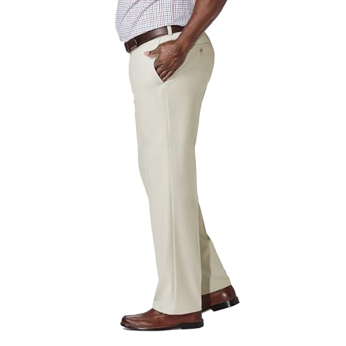 Image of Haggar Men's Cool 18 Pro Classic Fit Flat Front Casual Pant