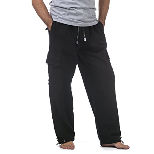 Pro Club Men's Heavyweight Fleece Cargo Pants Black2