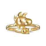 [GNOCE] ピーナッツ 18Kゴールドメッキ ウッドストックリング レディース、S925スターリングシルバーリング 奥様へのプレゼント、ハロウィン、母の日ジュエリーギフト (15)