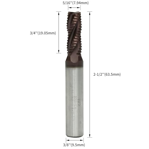 Image of HFS(R) Roughing End Mill Square End Mill 4 Flute M42 8% Cobalt TiAlN for Steel 5 /16 inch Dia.