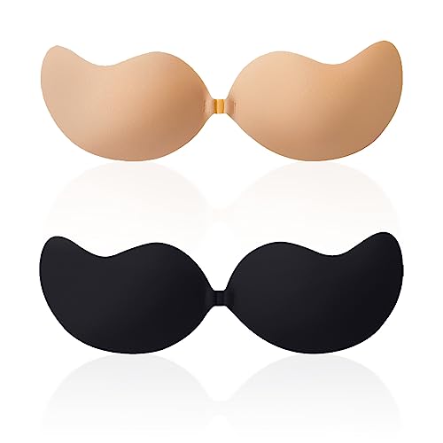 Image of Sticky Bra, Backless Strapless Bra Push Up, Adhesive Invisible Lift Up Bras 2 Pairs