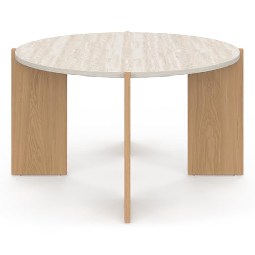 IDMarket - Couchtisch, rund, Armonia, 73 cm, Travertin-Effekt – Bild 5