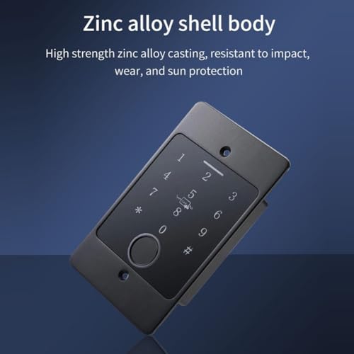 Serrure de porte IP66 noire avec application mobile et double modes d'authentification - 7