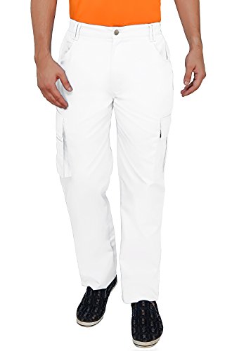 Image of ASHDAN Outdoor Solid Cargos. Regular Fit. Multi-Utility Pockets. Sturdy Polyester-Cotton Blended Cargo Trousers
