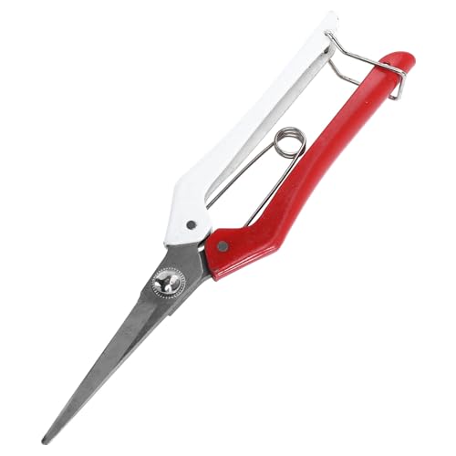WRITWAA Tijeras Podadoras Multifuncionales para Árboles Frutales de Acero al Carbono en Rojo y Crema, Tijeras de Mano para Jardinería Hojas Afiladas y Alta Elasticidad, Herramienta