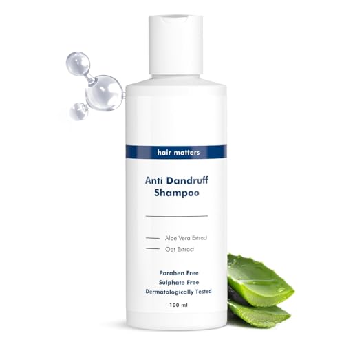 HK Anti Dandruff Shampoo | 5.5 Balanced pH | 3X Faster Reduction in Flaking, Itching, & Dry Scalp | Aloe Vera & Oat Extract | Dermatologically Tested | 100 ml