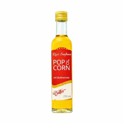 Hopser Food Fun 250 ml aceite de palomitas de maíz con fino sabor a mantequilla natural y práctico pico vertedor Palomitas de maíz