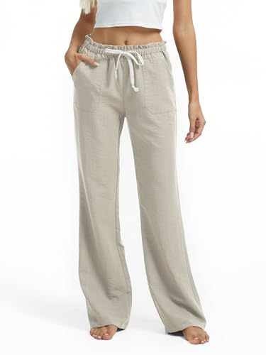SEVEGO Tall Women Casual Linen Pants 30