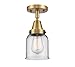 Innovations 447-1C-BB-G52 Transitional One Light Flush Mount from Franklin Restoration Collection in Brass Finish,
