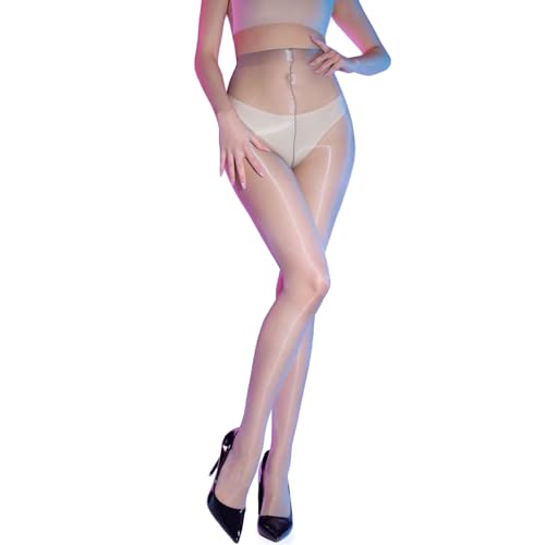 Image of HTRUIYA Women's Oily Pantyhose 0D Ultra-thin Shiny Sheer Tight Gloss Seamless no Side Stockings