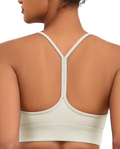 Image of Womens Y-Back Sports Bra, Weightless Padded Yoga Bra, Spaghetti Strap Low Impact Gym Top for Workout & Daily Wear