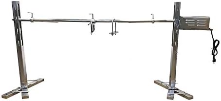Stainless Steel Rotisserie Grill Tripod Roaster with 30W Motor for Outdoor Campfire Cooking of Poultry and Livestock (CB-PIGR-TKIT60)