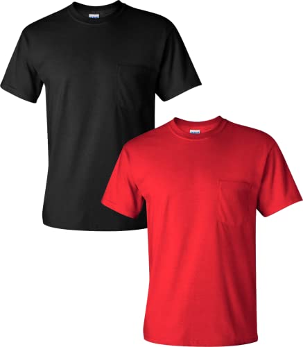 T-shirts en coton avec poche légers pour éviter la chaleur lot de 2 Gildan adulte S