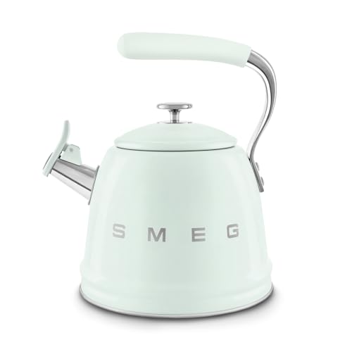 SMEG Chaleira de assobio retrô para fogão, 2,4Q (verde pastel)