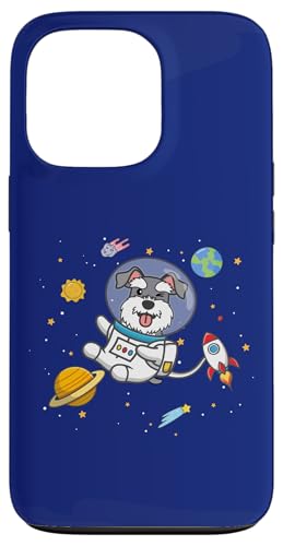 Funny Kawaii Kids Space Astronaut Miniature Schnauzer Lover �X�}�z�P�[�X iPhone 13 Pro �p