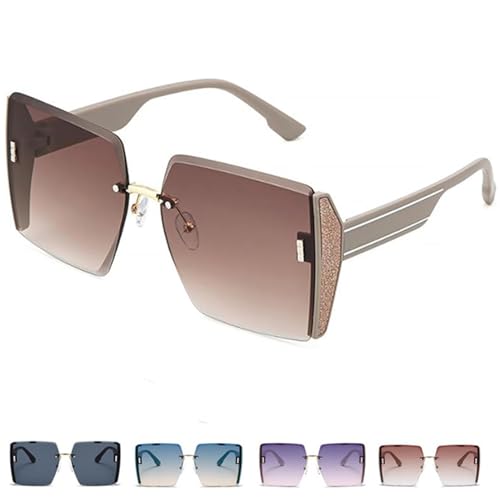 Sunglasses for Women Large Frames,Square Oversized Sunglasses,Gradient Sunglasses (Gradient Brown)