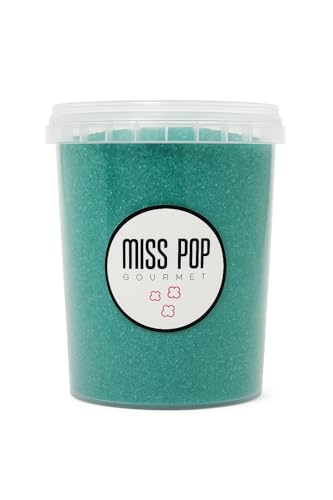 Miss Pop Gourmet - Azúcar de colores para palomitas | 1 kg | 5 colores (rojo, azul, verde, amarillo y naranja) (Verde)
