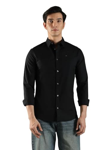 Image of Solid Slim Fit Cotton Shirt