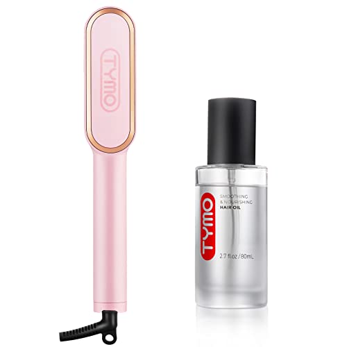 TYMO Ring Pink Hair Straightener Brush+TYMO Hair Treatment Oil