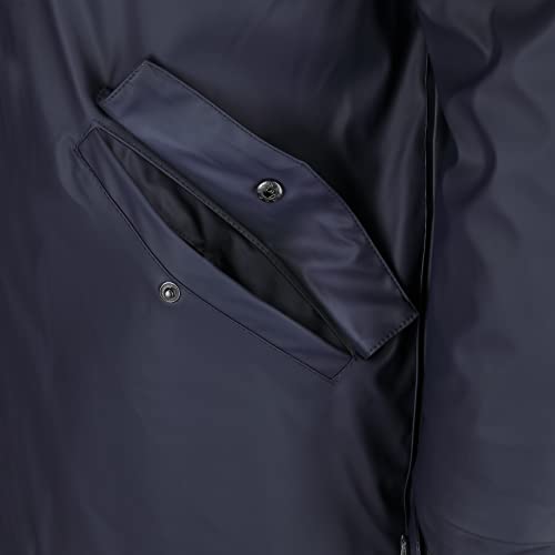 Dry Fashion Herren Regenjacke Bergen - Herrenjacke Regenmantel Männer Jacke Gefüttert Winddicht Wasserdicht in Navy Größe XL