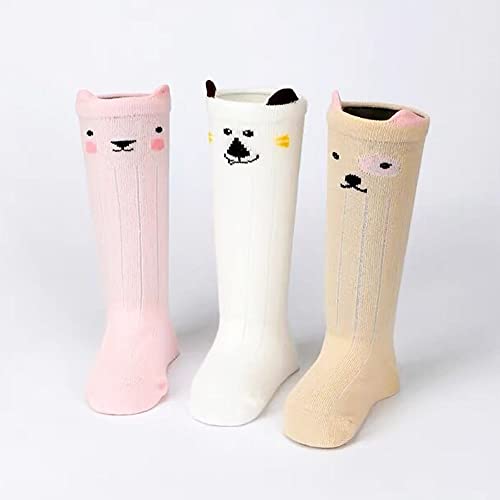 Unisex Baby Kids Knee High Long Socks Non Skid Infant Toddler Cotton Stocking Pack of 5