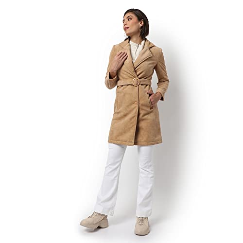 Image of PINACOLADA Women's Regular Fit Long Coat For Winter Wear | Collar Neck | Full Sleeve | Buttoned | Casual Jacket For Woman & Girl | Western Stylish Jacket For Women