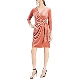 Anne Klein Damen Klassisches Wickelkleid aus Samt Kleid, Anis, X-Groß
