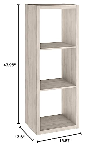 Image of ClosetMaid Decorative Open Back 3-Cube Storage Organizer, Bleached Walnut