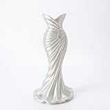 Vase élégant en forme de robe, vase à fleurs décoratif en résine, style art moderne, pour la maison, le salon, la chambre, le bureau et la décoration de table (blanc)