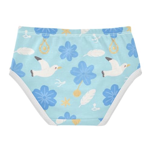 Girls' Underwear Flowers Floral Bird Blue Toddle Brief Panties 2-8 Years 203005722