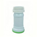 Flexible Toilet Pan Connector Universal WC Flexi Slinky Waste Soil Pipe 260mm-500mm Toilet Pan Connector Universal WC Flexible Waste Pipe Plumbing Fittings Adjustable Length for All Standard Toilets