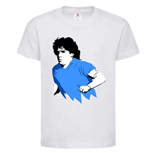 SHIRT Maradona t Diego Armando - Camiseta de pipe de oro para aficionados del Nápoles de fútbol blanco M