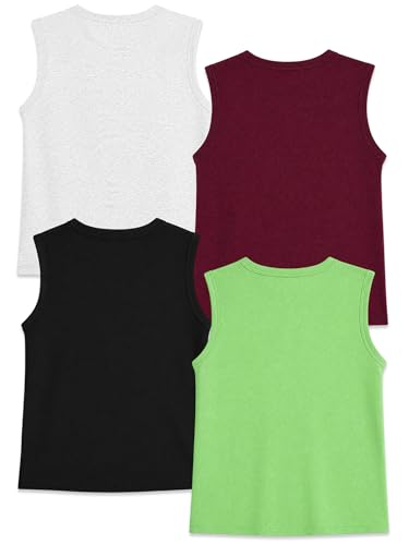 Image of Kuchipoo Boys Sleeveless Cotton Tshirts | Printed Round Neck Kids Tshirts for Summer Wear | Pack of 4