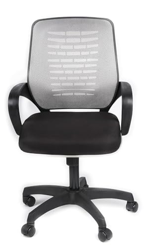 Image of NGFC Ergonomic Office Chair for Home & Study - Height Adjustable Revolving Chair with Tilt Lock Mechanism, High Comfort Seating, and Net Back Design (Grey)