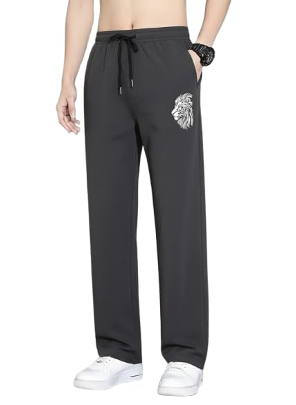 Image of Samfor Track Pant for Men | Loose Fit Super Stretchable Track Pant for Man with Bold Lion Design | Stylish Lower for Men