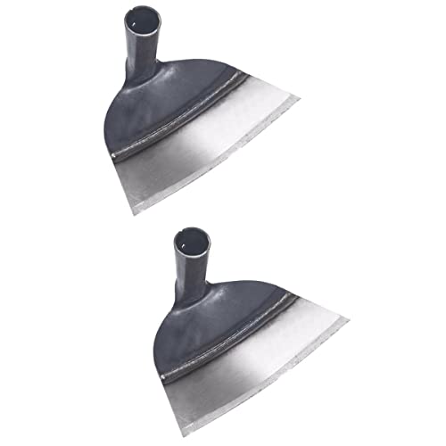 Housoutil 2PCS Garden Weeding Field Hoe, 23.5cm/9.25in Hand Hoe Head Handheld Grub Hoe Replacement, Garden Tool Hand Shovel Puller Accessories with 3.2cm/1.25in Hole