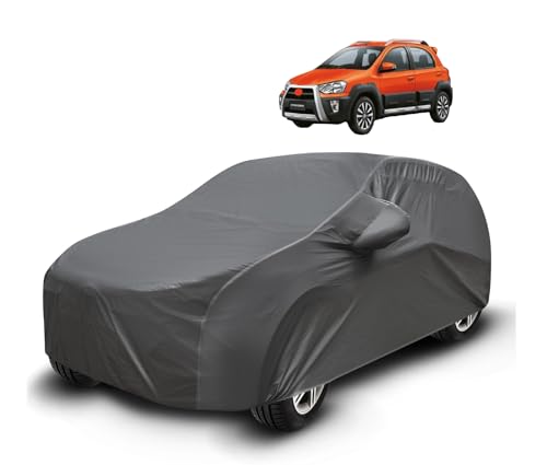 Image of Auto Hub Waterproof Car Cover Compatible with Etios Cross with Mirror Pockets, Soft Cotton Lining, Etios Cross Car Cover Waterproof, Grey
