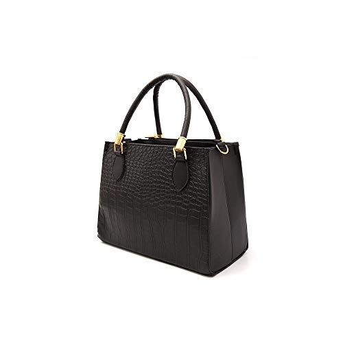 KIT Bolsa Lorena Croco Feminina Transversal e Carteira Cor:Preto;Tamanho:único