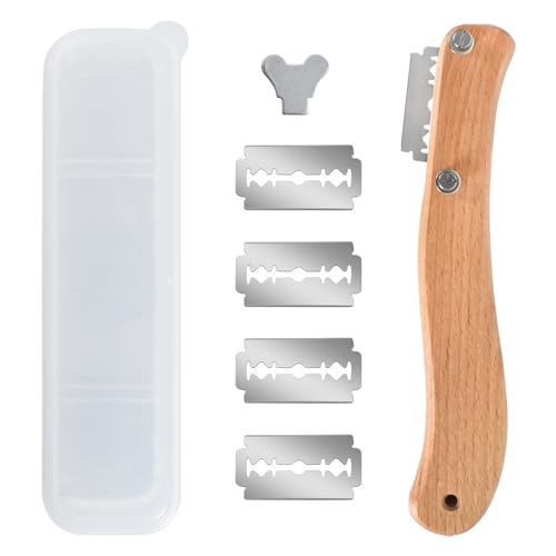 Bäckermesser, Brot Lahm Messer, Teig Rasiermesser Set, Holz Ritzmesser für Brot, Baguettemesser, mit 5 Rasierklinge & 1 Kunststoffbox, Gravieren von Brotmustern, für DIY Brotteig Backformen Küche Bäckermesser, Brot Lahm Messer, Teig Rasiermesser Set, Holz Ritzmesser für Brot, Baguettemesser, mit 5 Rasierklinge & 1 Kunststoffbox, Gravieren von Brotmustern, für DIY Brotteig Backformen Küche