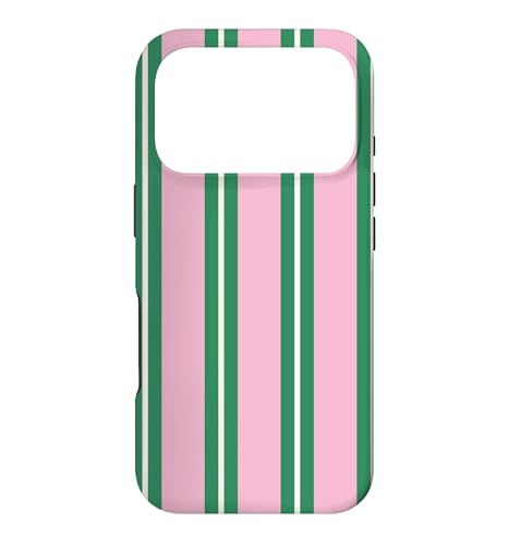 Pink and Green Stripes Preppy Aesthetic �X�}�z�P�[�X iPhone 17 Pro �p